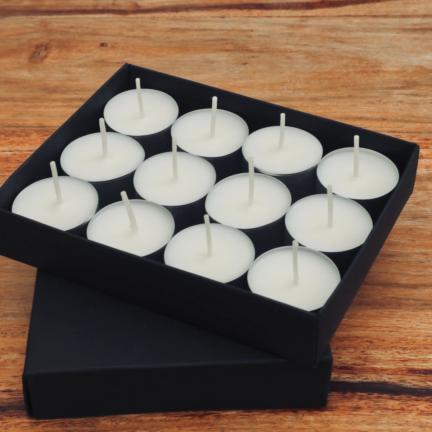 Soy Wax Tea Light 7 Hours Burn Time, Unscented Pack of 12